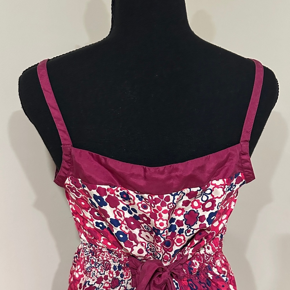 *ODILLE* Pink x Cream Anthropologie Floral Silk Camisole Tank Top Size 6 - Picture 5 of 6